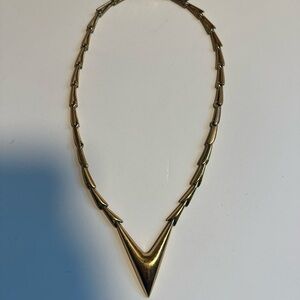 Monet Gold V-Pointe Statement Necklace